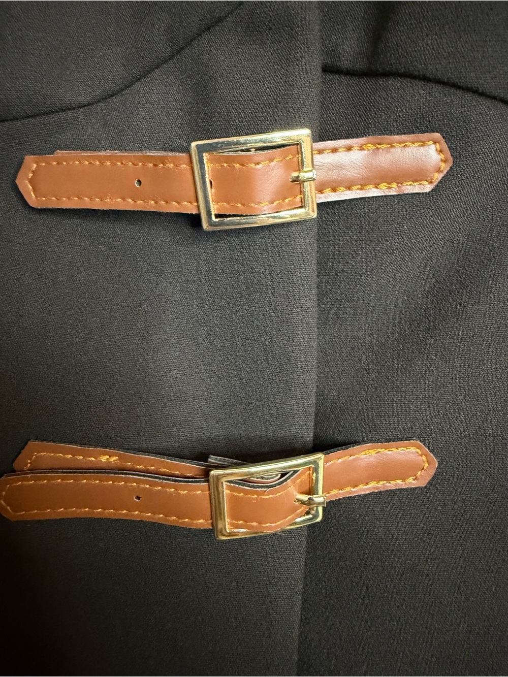 Zara Sleeveless V-Neck Vest with Buckle Accents - Picture 4 of 6